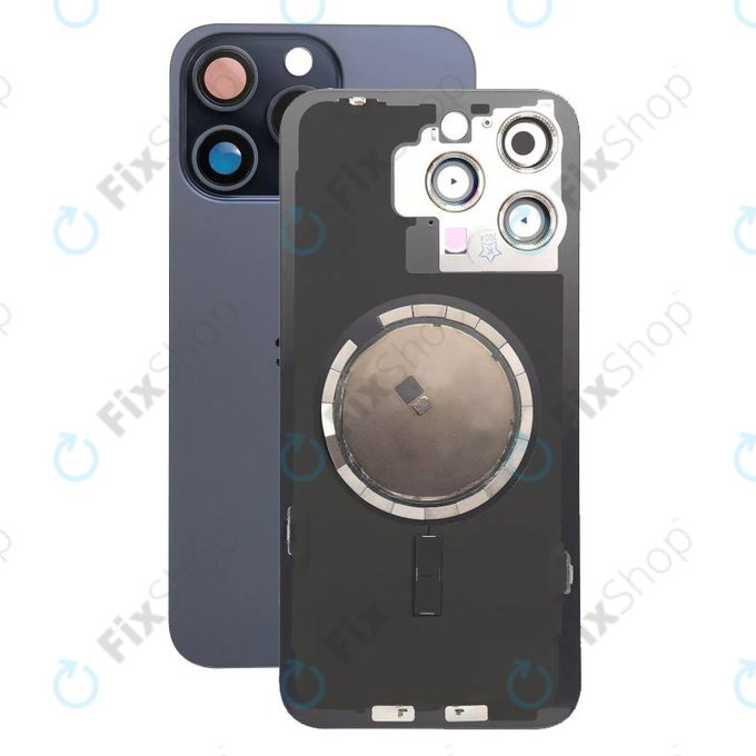 Πίσω Κάλυμμα Γυαλί + Φακός Κάμερας + Μεταλλική Πλάκα + Μαγνήτες Magsafe για iPhone 15 Pro Max | Blue Titanium