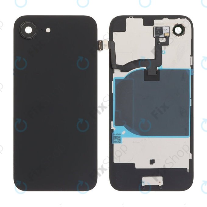 Πίσω Κάλυμμα Γυαλί + Φακός Κάμερας + Μεταλλική Πλάκα + Μαγνήτες Magsafe για iPhone 16e | Μαύρο | Black