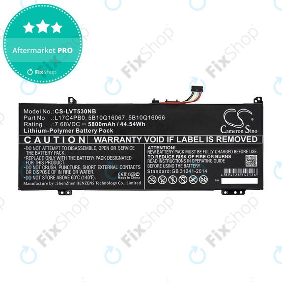 Μπαταρία για Lenovo Air 14, Flex 6, Ideapad 530, Yoga 530, 5800mAh, Li-Pol, 7.68V, L17C4PB0, HQ