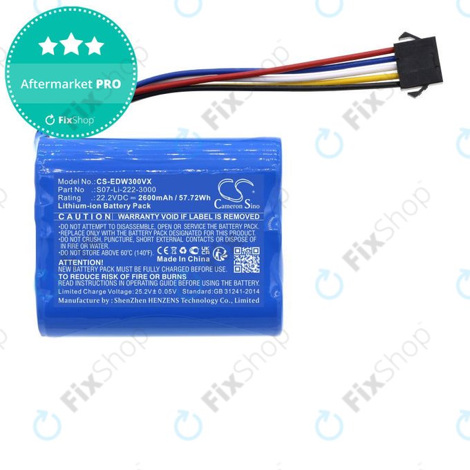 Μπαταρία για Ecovacs Winbot X, WA30, WA50, 2600mAh, Li-Ion, 22.2V, S07-Li-222-3000, HQ