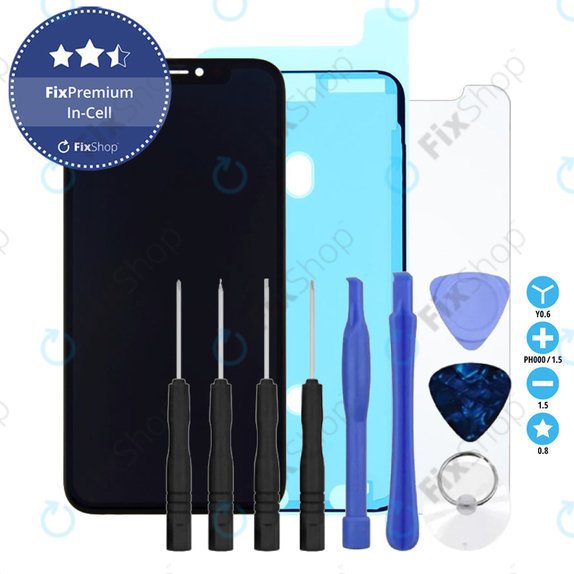 Οθόνη In-Cell για iPhone X, Αφής με πλαίσιο, Κόλλα (Adhesive), Προστατευτικό Γυαλί, Εργαλεία, FixPremium