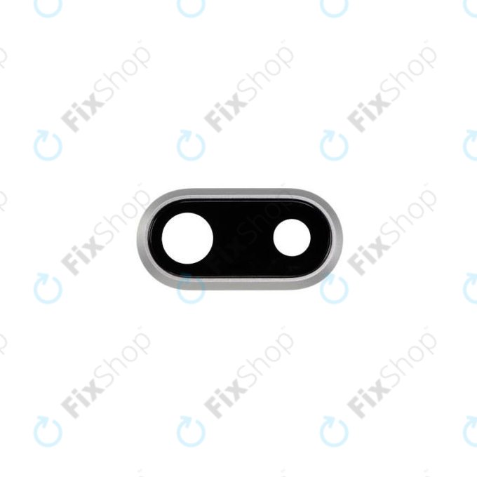 Γυαλί Φακού Πίσω Κάμερας με Πλαίσιο για iPhone 8 Plus | Ασημί | Silver