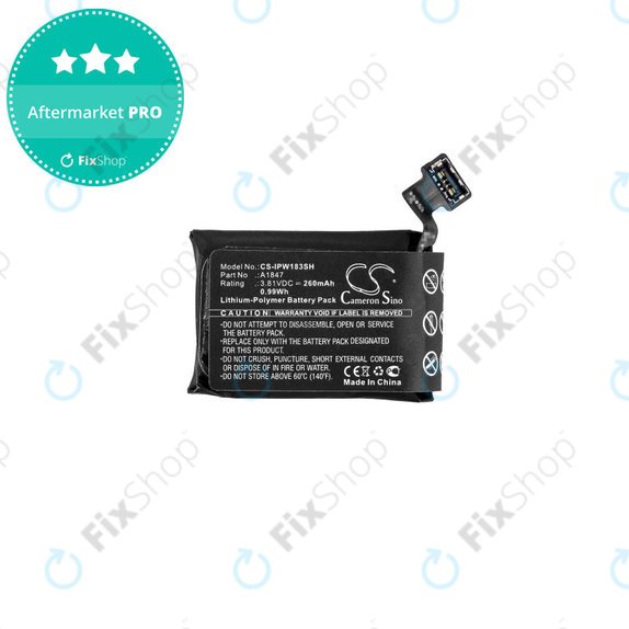 Μπαταρία για Apple Watch 3 38 mm, 260mAh, GPS Version, Li-Pol, 3.81 V, A1847, HQ