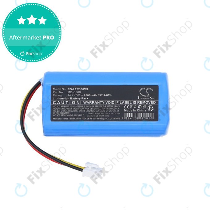 Μπαταρία για Liectroux C30B, BLAUPUNKT BPK-VCBB1XB, Midea M4, 2600mAh, Li-ion, 14.4V, MD-C30B, HQ