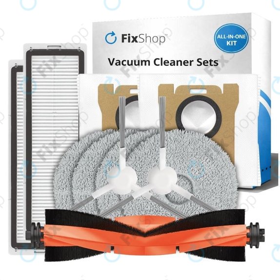 Σετ ανταλλακτικών για Xiaomi Robot Vacuum X10 (1x Κύρια βούρτσα, 2x Φίλτρα, 2x Πλευρικές βούρτσες, 2x Πανιά σφουγγαρίσματος, 2x Σακούλες σκόνης)