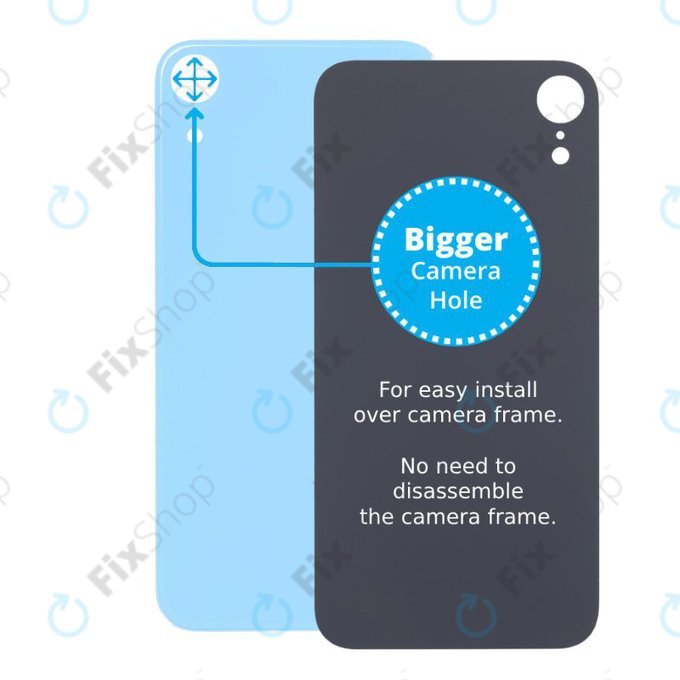 Πίσω Γυαλί με Μεγάλη Τρύπα Κάμερας για iPhone XR | Μπλε | Blue