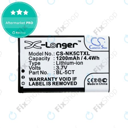 Μπαταρία για Nokia 5220, 5630, 6303, 6700, C5, 1200mAh, Li-Ion, 3.7V, BL-5CT, HQ