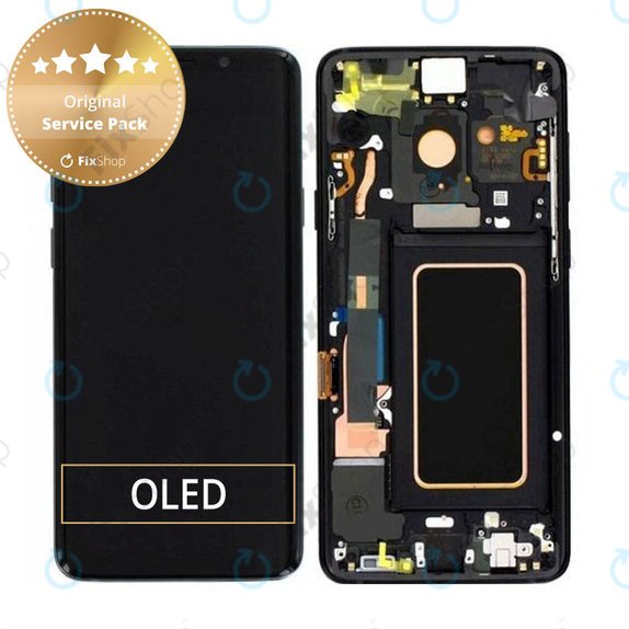 Συγκρότημα οθόνης για Samsung S9 Plus, G965F, G965FD, GH97-21691A, GH97-21722A, GH97-21692A, Midnight Black, Service Pack