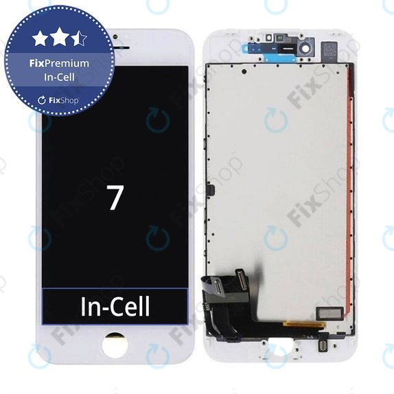 Οθόνη In-Cell για iPhone 7, White, Αφής με πλαίσιο, FixPremium