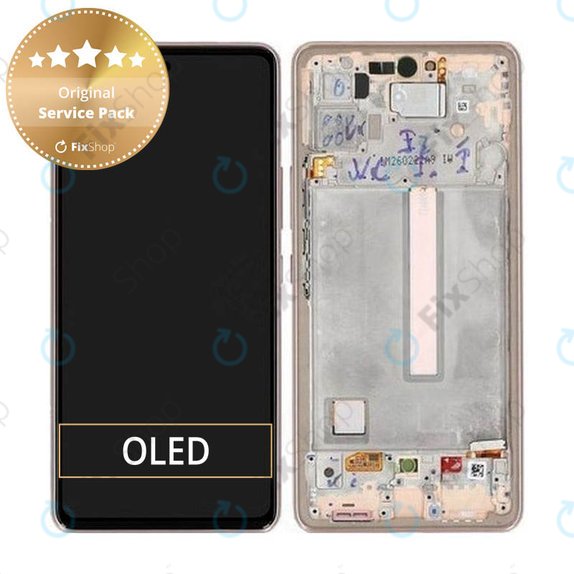Συγκρότημα οθόνης για Samsung A53 5G, A536B, GH82-28024D, GH82-28025D, Awesome Peach, Service Pack