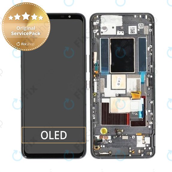 Συγκρότημα οθόνης για Asus ROG Phone 5s, 5s Pro, ZS676KS, Μαύρο, Black, Service Pack