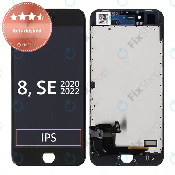 Οθόνη για iPhone 8, SE (2020), SE (2022), Black, Αφής με πλαίσιο, Refurbished