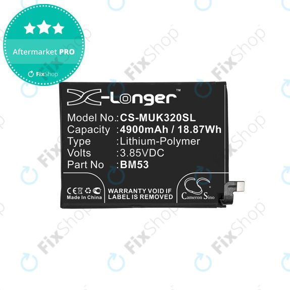 Μπαταρία για Xiaomi Mi 10T 5G M2007J3SY, 4900mAh, Li-Pol, 3.85 V, BM53, HQ