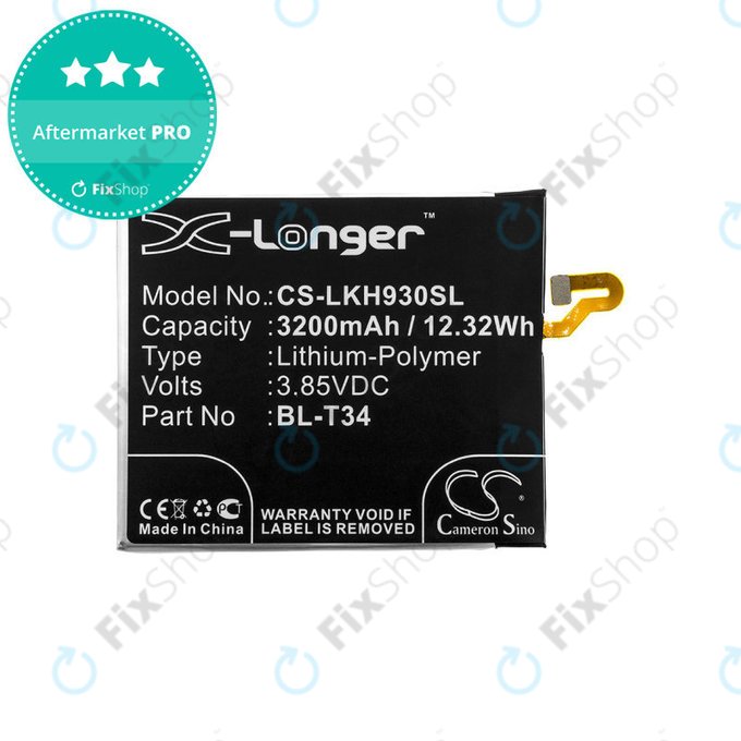 Μπαταρία για LG H930, V30, V35, 3200mAh, Li-Pol, 3.85V, BL-T34, HQ