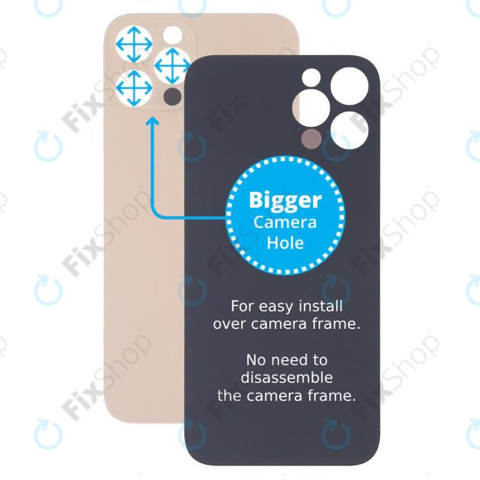 Πίσω Γυαλί με Μεγάλη Τρύπα Κάμερας για iPhone 13 Pro Max | Χρυσαφί | Gold