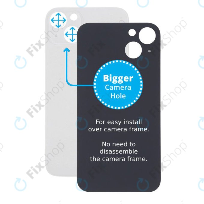 Πίσω Γυαλί με Μεγάλη Τρύπα Κάμερας για iPhone 13 | Λευκό του Άστρου | Starlight
