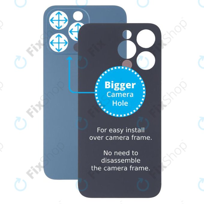 Πίσω Γυαλί με Μεγάλη Τρύπα Κάμερας για iPhone 13 Pro | Μπλε | Blue
