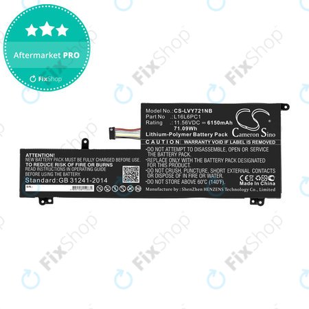 Μπαταρία για Lenovo Yoga 720-15, 6150mAh, Li-Pol, 11.56V, L16L6PC1, HQ