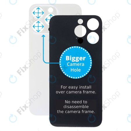 Πίσω Γυαλί με Μεγάλη Τρύπα Κάμερας για iPhone 14 Pro Max | Ασημί | Silver