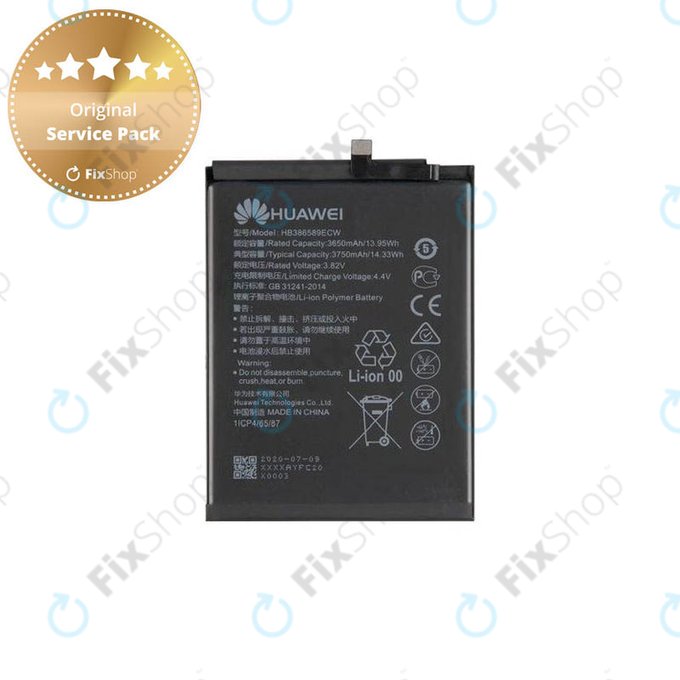 Μπαταρία για Huawei Honor Play, Mate 20 Lite, Nova 3, P10 Plus, Nova 5T, View 10, HB386589ECW, 24022732, 24022731, 24022209, 3750mAh, Service Pack
