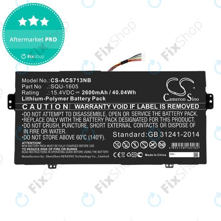 Μπαταρία για Acer SF713-51, 2600mAh, Li-Pol, 15.4V, SQU-1605, HQ