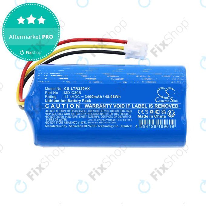 Μπαταρία για Blaupunkt BlueBot XSMART, 3400mAh, Li-Ion, 14.4V, BPK-VCBB1XB, Xboost, D071-INR-CH-4S1P, HQ