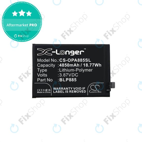 Μπαταρία για Oppo A96 CPH2333, BLP885, 4850mAh, HQ