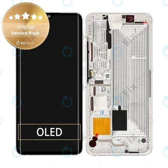 Συγκρότημα οθόνης για Xiaomi Mi Note 10, Mi Note 10 Pro, Glacier White, Service Pack