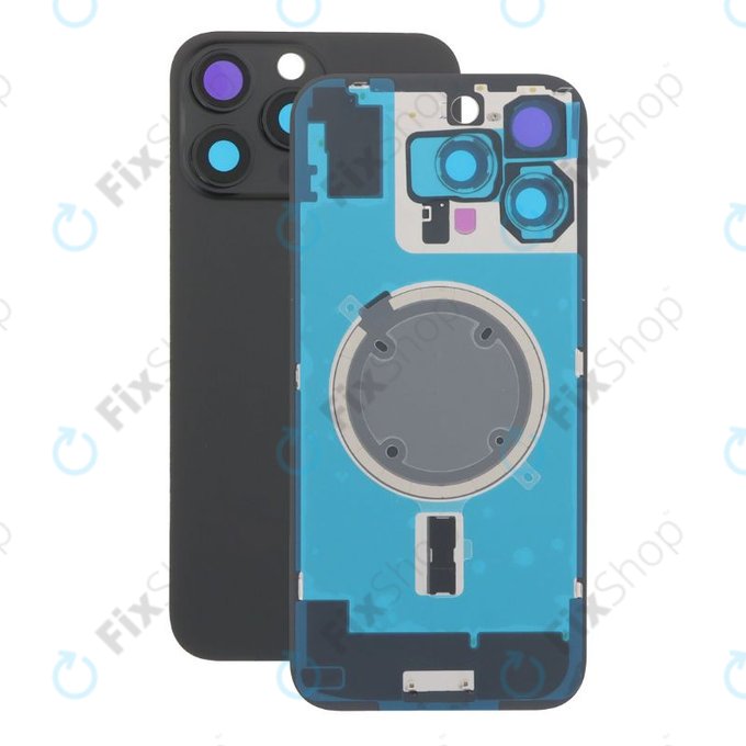 Πίσω Κάλυμμα Γυαλί + Φακός Κάμερας + Μεταλλική Πλάκα + Μαγνήτες Magsafe για iPhone 16 Pro Max | Black Titanium