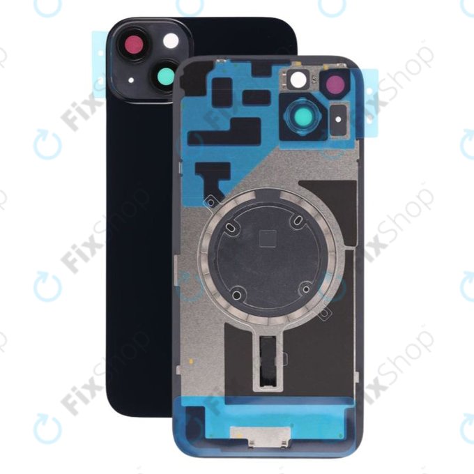 Πίσω Γυάλινη Πρόσοψη + Φακός Κάμερας + Μεταλλική Πλάκα + Μαγνήτες Magsafe για iPhone 14 Plus | Μαυρομπλέ | Midnight