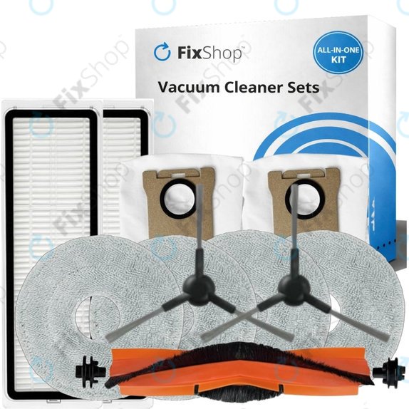 Σετ ανταλλακτικών για Xiaomi Mi Robot Vacuum S20+, S10+, X20+, X10+ (1x Κύρια βούρτσα, 2x Φίλτρο, 2x Πλαϊνή Βούρτσα – μαύρη, 4x Πανί Σφουγγαρίστρας, 2x Σακούλα σκόνης)
