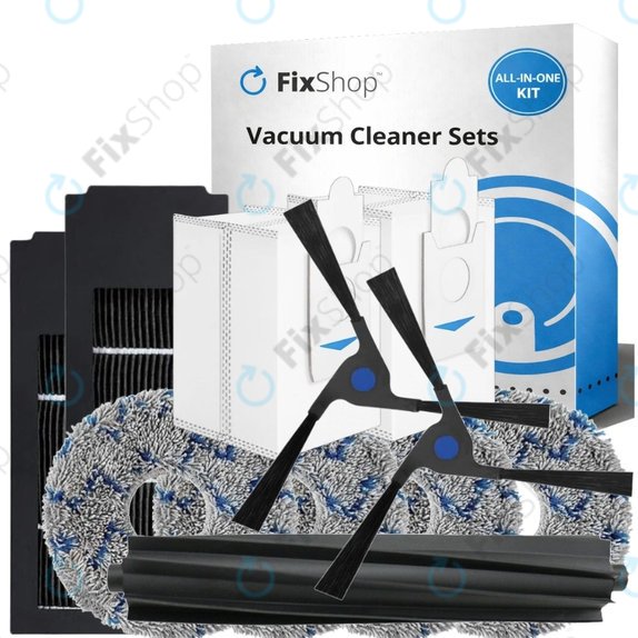 Σετ ανταλλακτικών για Ecovacs Deebot X2 Omni (1x Κύρια βούρτσα, 2x Φίλτρο, 2x Πλαϊνή Βούρτσα, 4x Πανί Σφουγγαρίστρας, 2x Σακούλα σκόνης)