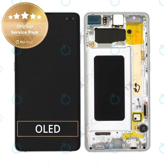 Συγκρότημα οθόνης για Samsung S10 Plus, G975F, GH82-18849B, GH82-18834G, GH82-18849G, GH82-18834B, Prism White, Service Pack