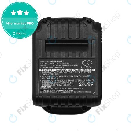 Μπαταρία για Dewalt DCB090, XR, 3000mAh, Li-Ion, 14.4V, DCB140, HQ