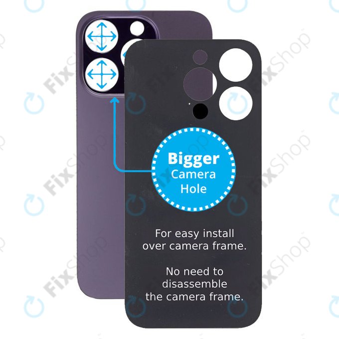 Πίσω Γυαλί με Μεγάλη Τρύπα Κάμερας για iPhone 14 Pro | Deep Purple
