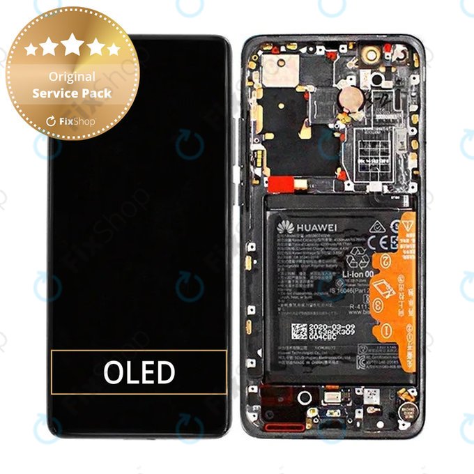 LCD Display Assembly με Battery για + Fingerprint Sensor Huawei P40 Pro Plus | 02353RVJ | Ceramic Black | Service Pack