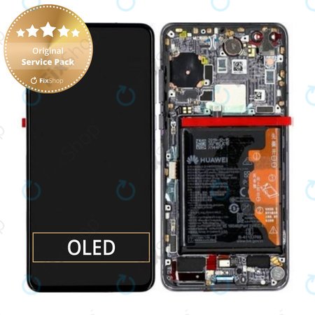 OLED/LCD Display Assembly με Battery για + Fingerprint Sensor Huawei P40 | 02353MFA | Μαύρο, Black | Service Pack