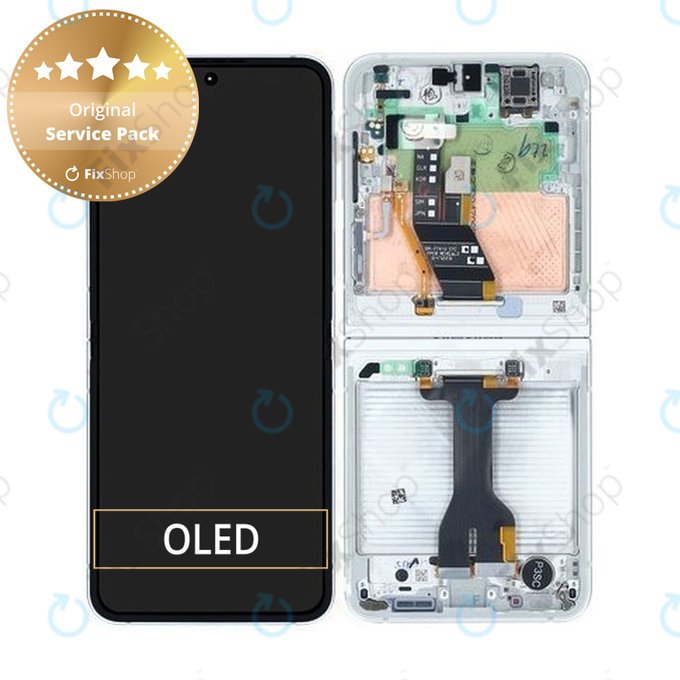 Συγκρότημα οθόνης για Samsung Z Flip 6, F741B, White, Service Pack