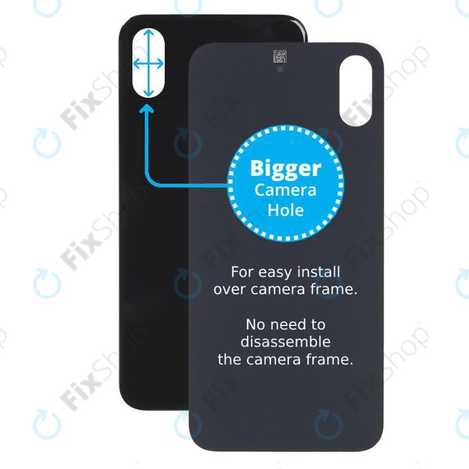 Πίσω Γυαλί με Μεγάλη Τρύπα Κάμερας για iPhone X | Διαστημικό Γκρι | Space Gray