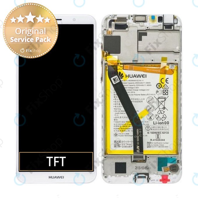 LCD Display Assembly με Battery για Huawei Y6 2018 | Y6 Prime 2018 | Honor 7A | 02351WLK | White | Genuine Service Pack