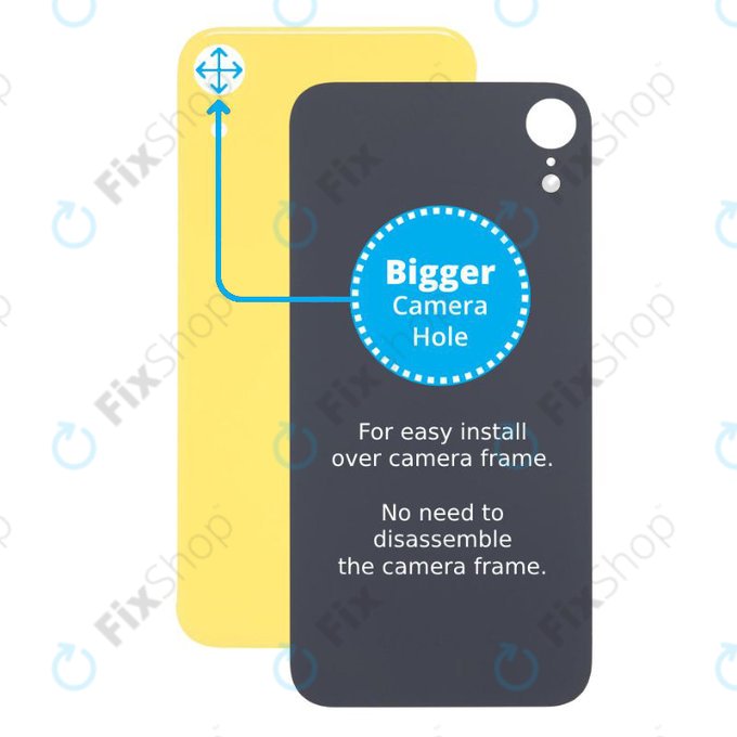 Πίσω Γυαλί με Μεγάλη Τρύπα Κάμερας για iPhone XR | Κίτρινο | Yellow