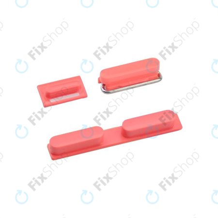 Σετ Πλαϊνών Κουμπιών για iPhone 5C | Λειτουργίας + Έντασης + Σίγασης | Red