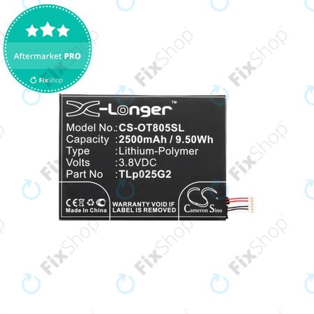 Μπαταρία για Alcatel One Touch Pixi 8", 2500mAh, Li-Pol, 3.8V, TLp025G2, HQ