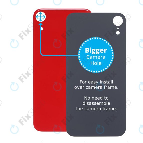 Πίσω Γυαλί με Μεγάλη Τρύπα Κάμερας για iPhone XR | Red