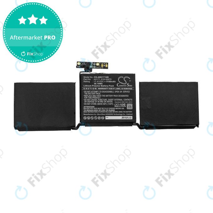 Μπαταρία για MacBook Pro 13", 2019 – 2020, A2159, A2289, A2338, A2171, 5100mAh, HQ