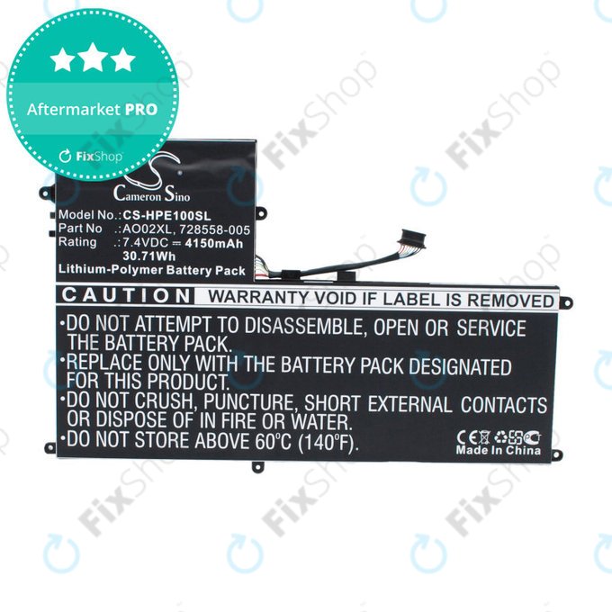 Μπαταρία για HP Elitepad 1000, Elitepad 1000 G2, Ultrabook Ao02xl Series, 4150mAh, Li-Pol, 7.4V, AO02XL, HQ