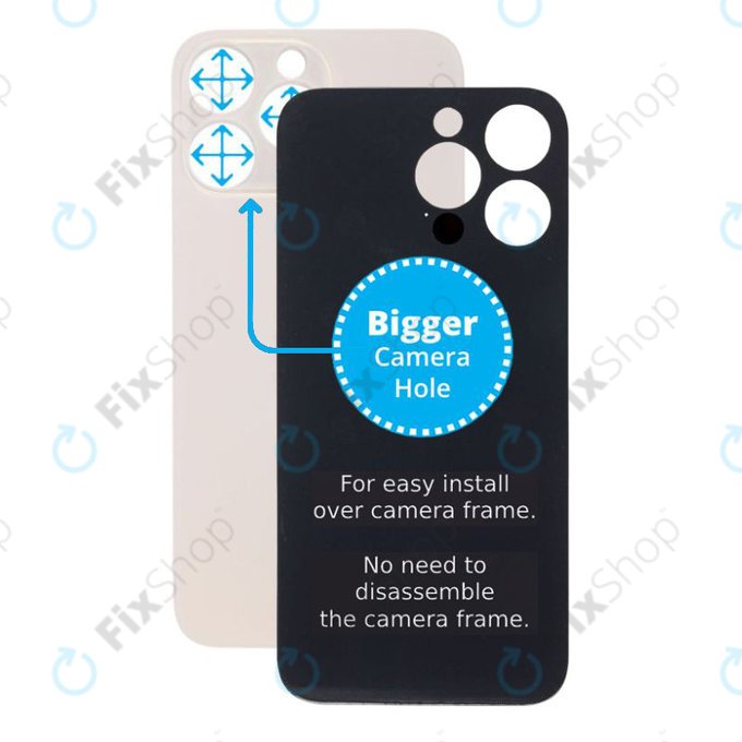 Πίσω Γυαλί με Μεγάλη Τρύπα Κάμερας για iPhone 14 Pro Max | Χρυσαφί | Gold