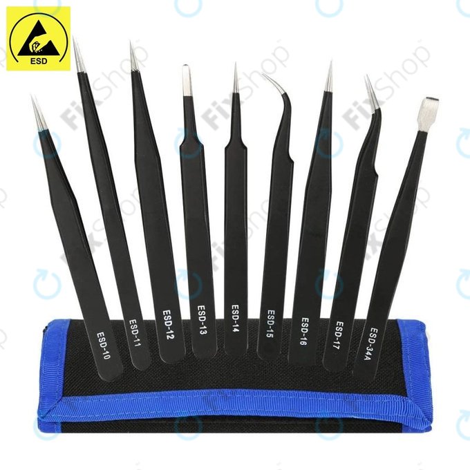 Σετ Αντιστατικών Λαβίδων από Ανοξείδωτο Ατσάλι 9in1