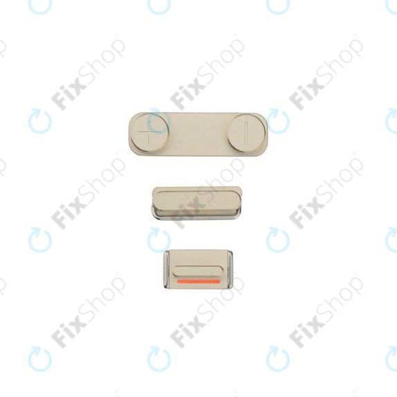 Σετ Πλαϊνών Κουμπιών για iPhone 5S | Λειτουργίας + Έντασης + Σίγασης | Χρυσαφί | Gold