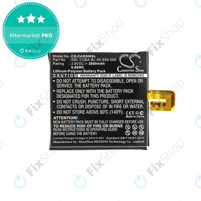 Μπαταρία για Caterpillar CAT S50, CUBA-BL-00-S50-000, 2600mAh, HQ